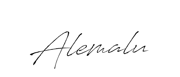 The best way (Antro_Vectra) to make a short signature is to pick only two or three words in your name. The name Alemalu include a total of six letters. For converting this name. Alemalu signature style 6 images and pictures png