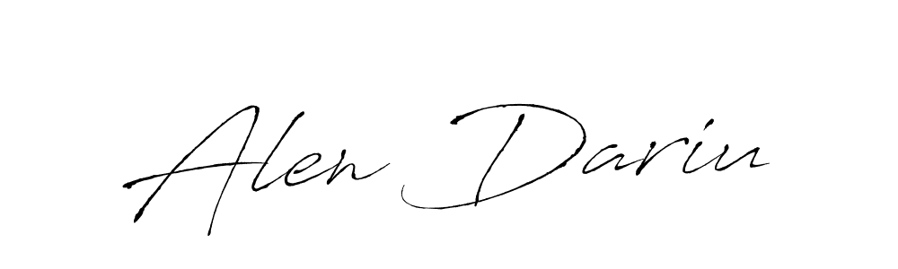 How to make Alen Dariu name signature. Use Antro_Vectra style for creating short signs online. This is the latest handwritten sign. Alen Dariu signature style 6 images and pictures png