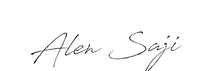 Create a beautiful signature design for name Alen Saji. With this signature (Antro_Vectra) fonts, you can make a handwritten signature for free. Alen Saji signature style 6 images and pictures png