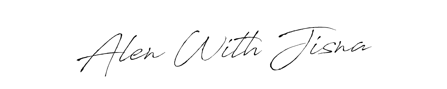 The best way (Antro_Vectra) to make a short signature is to pick only two or three words in your name. The name Alen With Jisna include a total of six letters. For converting this name. Alen With Jisna signature style 6 images and pictures png