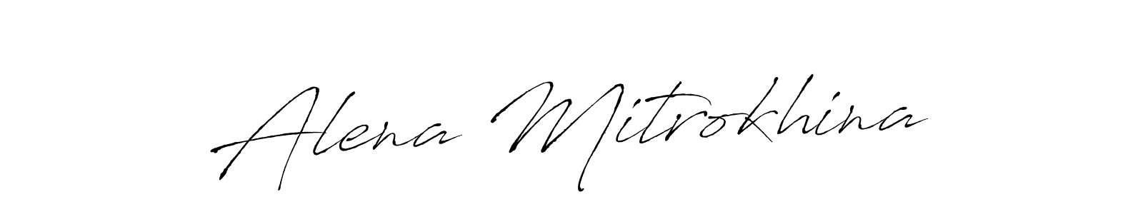 Create a beautiful signature design for name Alena Mitrokhina. With this signature (Antro_Vectra) fonts, you can make a handwritten signature for free. Alena Mitrokhina signature style 6 images and pictures png