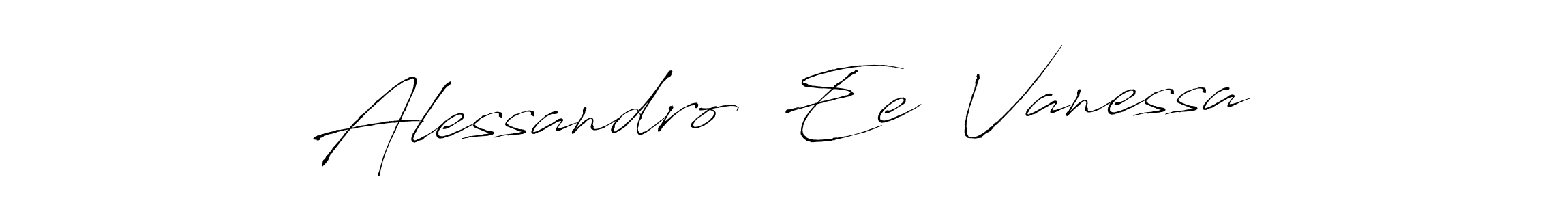 How to make Alessandro  Ee  Vanessa name signature. Use Antro_Vectra style for creating short signs online. This is the latest handwritten sign. Alessandro  Ee  Vanessa signature style 6 images and pictures png