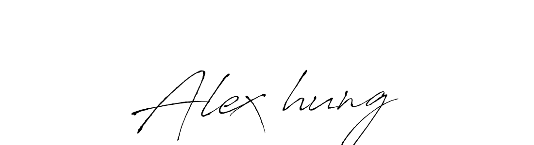 Create a beautiful signature design for name Alex　hung. With this signature (Antro_Vectra) fonts, you can make a handwritten signature for free. Alex　hung signature style 6 images and pictures png