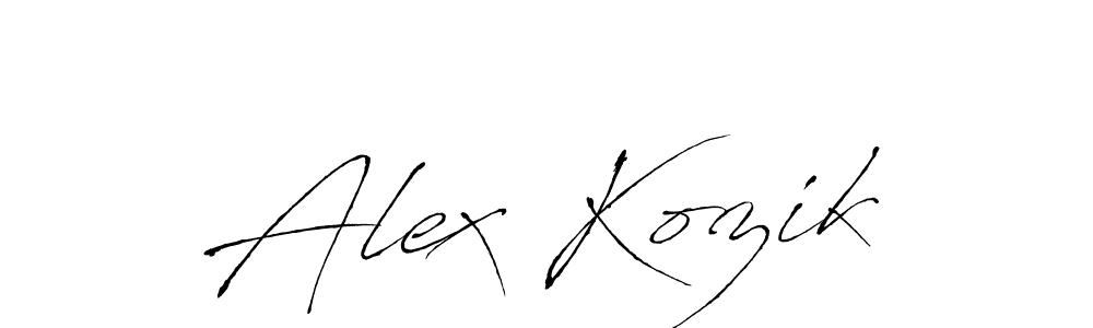 Make a beautiful signature design for name Alex Kozik. With this signature (Antro_Vectra) style, you can create a handwritten signature for free. Alex Kozik signature style 6 images and pictures png