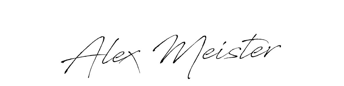 How to make Alex Meister name signature. Use Antro_Vectra style for creating short signs online. This is the latest handwritten sign. Alex Meister signature style 6 images and pictures png