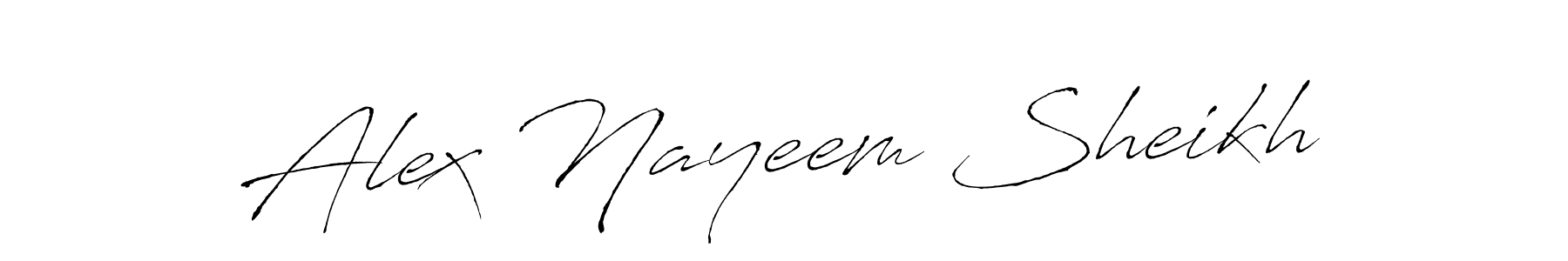 How to make Alex Nayeem Sheikh name signature. Use Antro_Vectra style for creating short signs online. This is the latest handwritten sign. Alex Nayeem Sheikh signature style 6 images and pictures png