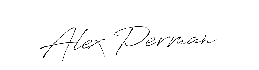 Design your own signature with our free online signature maker. With this signature software, you can create a handwritten (Antro_Vectra) signature for name Alex Perman. Alex Perman signature style 6 images and pictures png