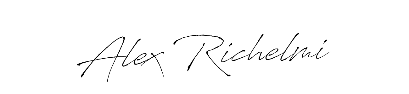 Create a beautiful signature design for name Alex Richelmi. With this signature (Antro_Vectra) fonts, you can make a handwritten signature for free. Alex Richelmi signature style 6 images and pictures png