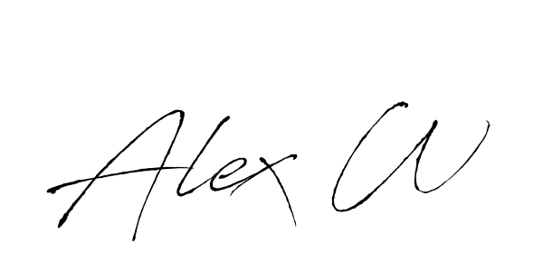 Similarly Antro_Vectra is the best handwritten signature design. Signature creator online .You can use it as an online autograph creator for name Alex W. Alex W signature style 6 images and pictures png