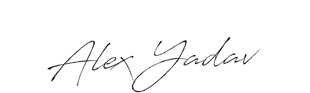 How to make Alex Yadav name signature. Use Antro_Vectra style for creating short signs online. This is the latest handwritten sign. Alex Yadav signature style 6 images and pictures png