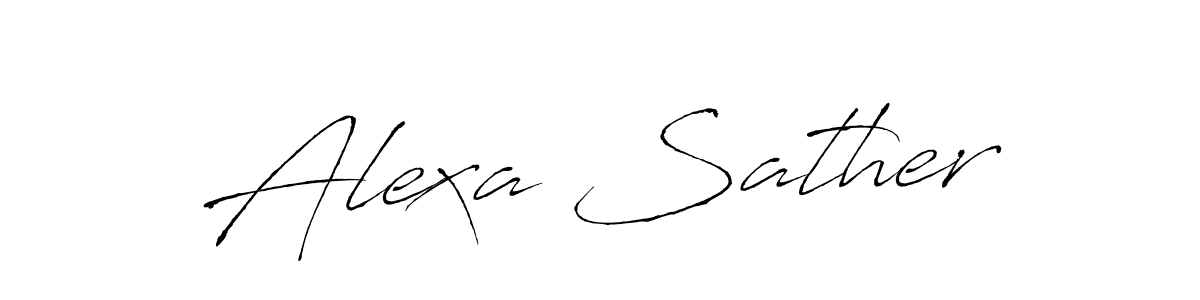 Use a signature maker to create a handwritten signature online. With this signature software, you can design (Antro_Vectra) your own signature for name Alexa Sather. Alexa Sather signature style 6 images and pictures png