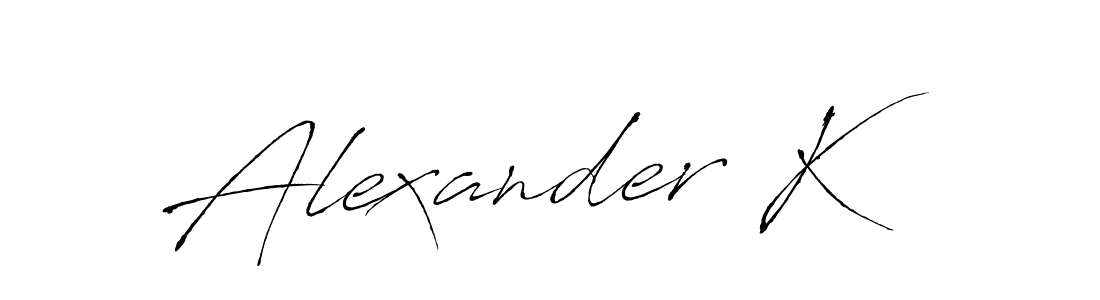 You should practise on your own different ways (Antro_Vectra) to write your name (Alexander K) in signature. don't let someone else do it for you. Alexander K signature style 6 images and pictures png