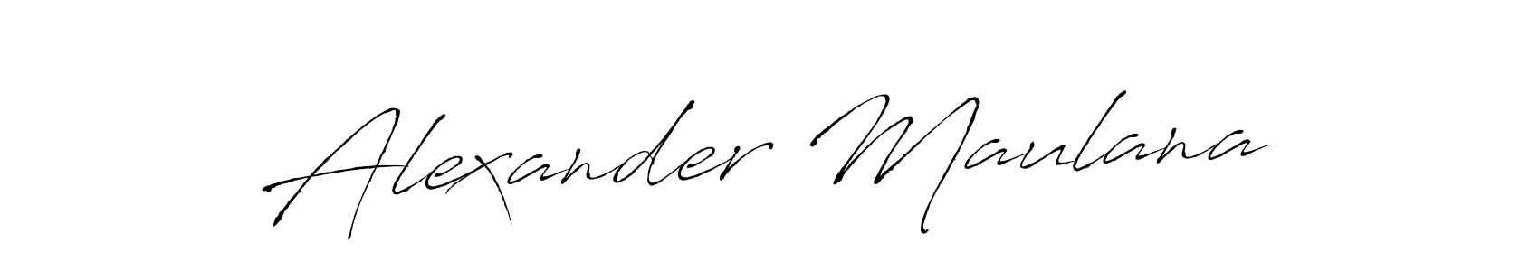 Make a beautiful signature design for name Alexander Maulana. With this signature (Antro_Vectra) style, you can create a handwritten signature for free. Alexander Maulana signature style 6 images and pictures png