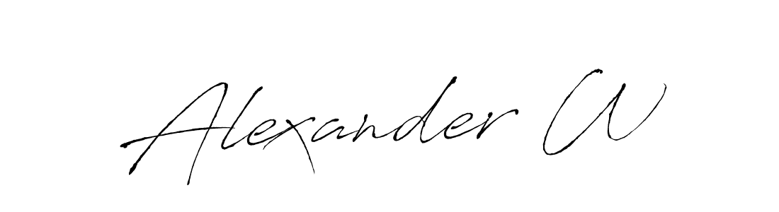 How to make Alexander W signature? Antro_Vectra is a professional autograph style. Create handwritten signature for Alexander W name. Alexander W signature style 6 images and pictures png