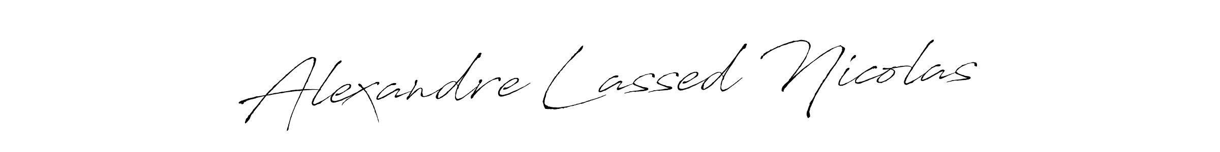 See photos of Alexandre Lassed Nicolas official signature by Spectra . Check more albums & portfolios. Read reviews & check more about Antro_Vectra font. Alexandre Lassed Nicolas signature style 6 images and pictures png