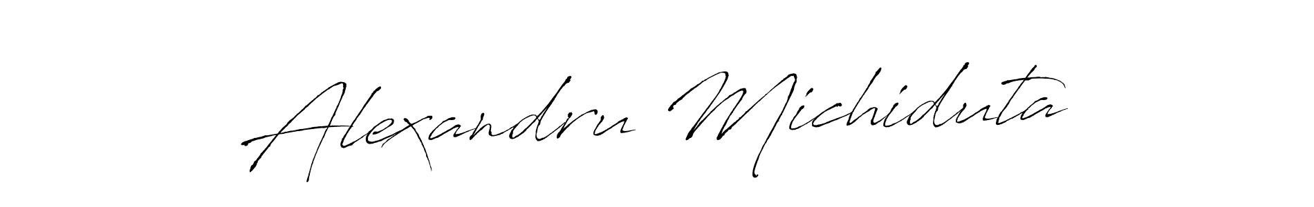 How to make Alexandru Michiduta signature? Antro_Vectra is a professional autograph style. Create handwritten signature for Alexandru Michiduta name. Alexandru Michiduta signature style 6 images and pictures png