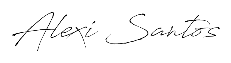 Personalize your online presence with Alexi Santos signature rendered in elegant Antro_Vectra font. Great for website footers and blogs. Alexi Santos signature style 6 images and pictures png