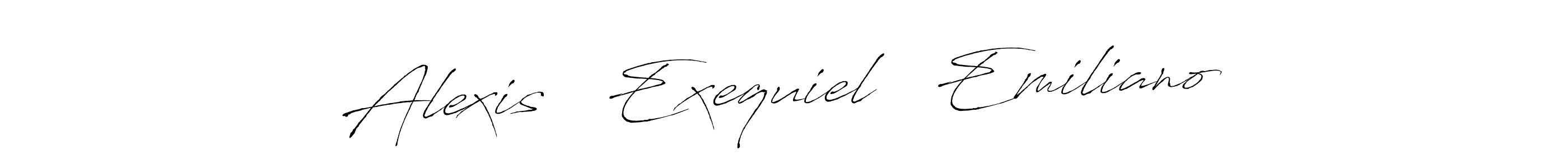 Design your own signature with our free online signature maker. With this signature software, you can create a handwritten (Antro_Vectra) signature for name Alexis   Exequiel   Emiliano. Alexis   Exequiel   Emiliano signature style 6 images and pictures png