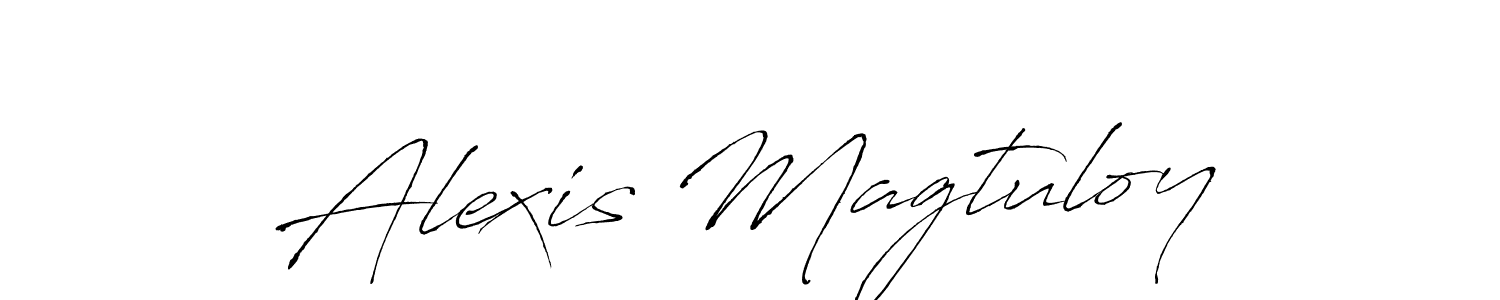 Create a beautiful signature design for name Alexis Magtuloy. With this signature (Antro_Vectra) fonts, you can make a handwritten signature for free. Alexis Magtuloy signature style 6 images and pictures png