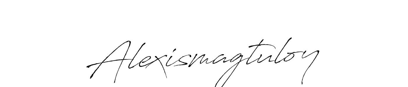 Design your own signature with our free online signature maker. With this signature software, you can create a handwritten (Antro_Vectra) signature for name Alexismagtuloy. Alexismagtuloy signature style 6 images and pictures png