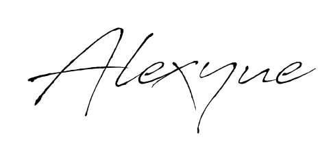 Use a signature maker to create a handwritten signature online. With this signature software, you can design (Antro_Vectra) your own signature for name Alexyue. Alexyue signature style 6 images and pictures png