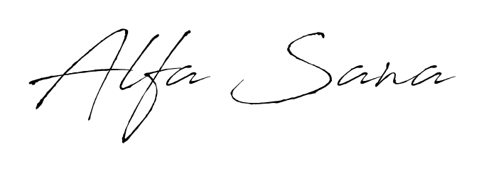 The Antro_Vectra handwriting style adds charm and authenticity to name Alfa Sana. A wonderful choice for personal thank-you notes. Alfa Sana signature style 6 images and pictures png