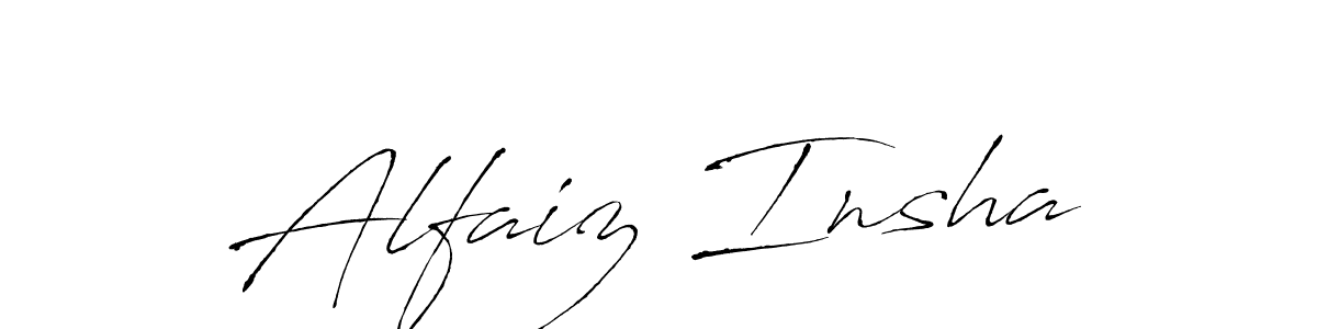 The best way (Antro_Vectra) to make a short signature is to pick only two or three words in your name. The name Alfaiz Insha include a total of six letters. For converting this name. Alfaiz Insha signature style 6 images and pictures png