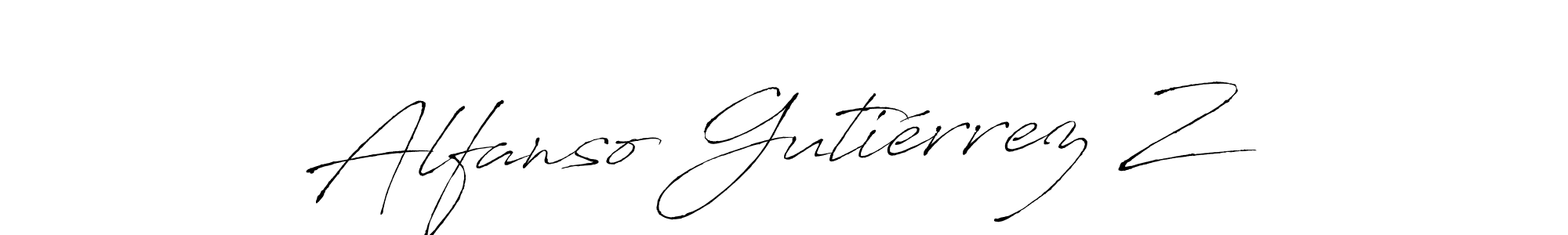 Antro_Vectra is a professional signature style that is perfect for those who want to add a touch of class to their signature. It is also a great choice for those who want to make their signature more unique. Get Alfanso Gutiérrez Z name to fancy signature for free. Alfanso Gutiérrez Z signature style 6 images and pictures png