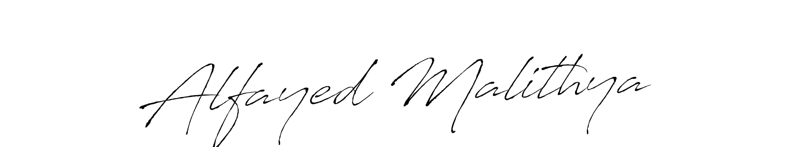 How to make Alfayed Malithya name signature. Use Antro_Vectra style for creating short signs online. This is the latest handwritten sign. Alfayed Malithya signature style 6 images and pictures png
