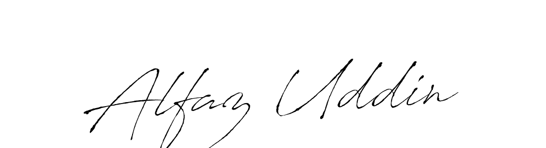 How to make Alfaz Uddin name signature. Use Antro_Vectra style for creating short signs online. This is the latest handwritten sign. Alfaz Uddin signature style 6 images and pictures png