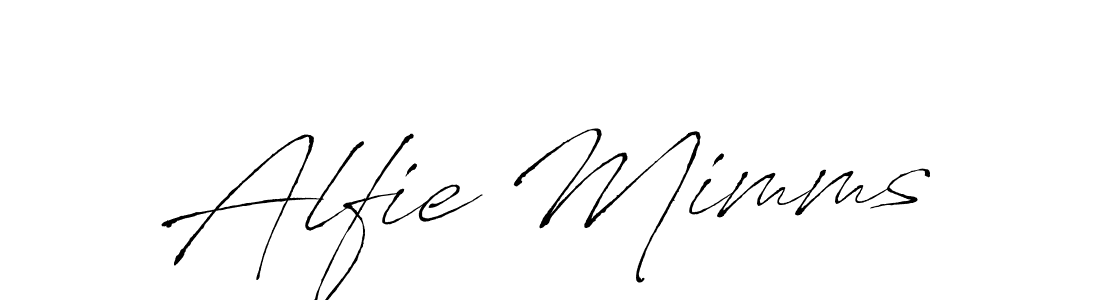 Alfie Mimms stylish signature style. Best Handwritten Sign (Antro_Vectra) for my name. Handwritten Signature Collection Ideas for my name Alfie Mimms. Alfie Mimms signature style 6 images and pictures png