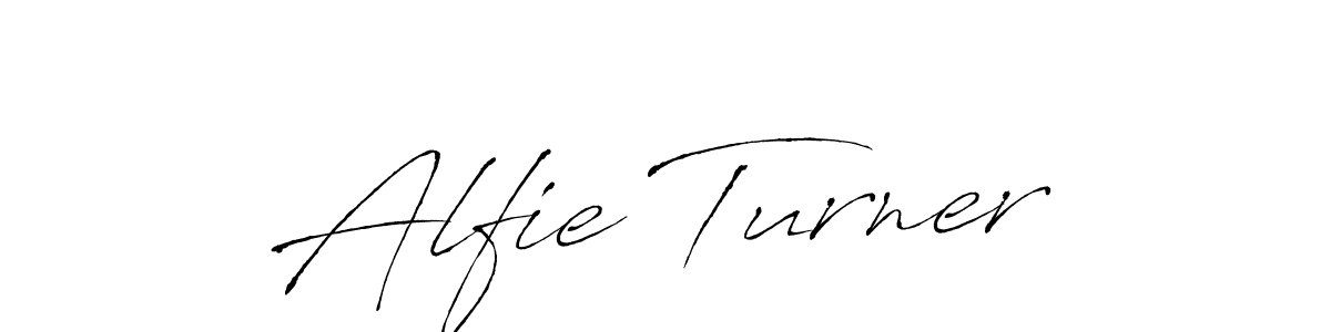 Design your own signature with our free online signature maker. With this signature software, you can create a handwritten (Antro_Vectra) signature for name Alfie Turner. Alfie Turner signature style 6 images and pictures png