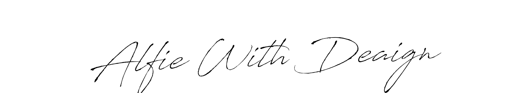 Make a beautiful signature design for name Alfie With Deaign. With this signature (Antro_Vectra) style, you can create a handwritten signature for free. Alfie With Deaign signature style 6 images and pictures png