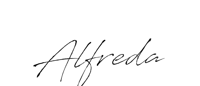 Alfreda stylish signature style. Best Handwritten Sign (Antro_Vectra) for my name. Handwritten Signature Collection Ideas for my name Alfreda. Alfreda signature style 6 images and pictures png