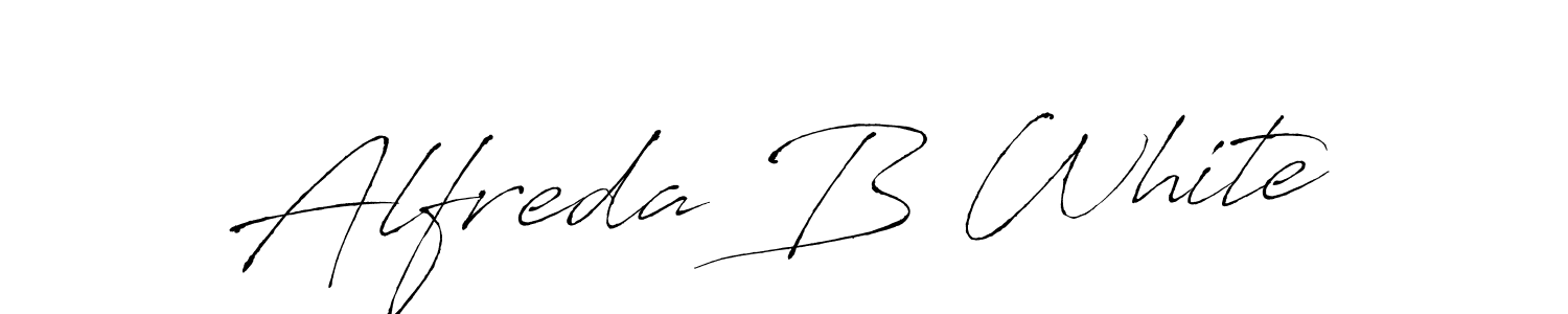 How to make Alfreda B White name signature. Use Antro_Vectra style for creating short signs online. This is the latest handwritten sign. Alfreda B White signature style 6 images and pictures png