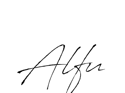 Alfu stylish signature style. Best Handwritten Sign (Antro_Vectra) for my name. Handwritten Signature Collection Ideas for my name Alfu. Alfu signature style 6 images and pictures png