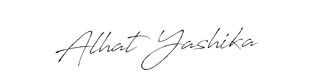 The best way (Antro_Vectra) to make a short signature is to pick only two or three words in your name. The name Alhat Yashika include a total of six letters. For converting this name. Alhat Yashika signature style 6 images and pictures png