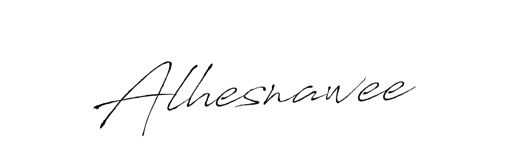 if you are searching for the best signature style for your name Alhesnawee. so please give up your signature search. here we have designed multiple signature styles  using Antro_Vectra. Alhesnawee signature style 6 images and pictures png