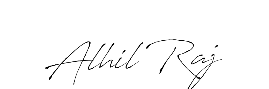Make a beautiful signature design for name Alhil Raj. With this signature (Antro_Vectra) style, you can create a handwritten signature for free. Alhil Raj signature style 6 images and pictures png
