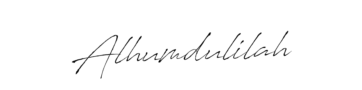 Make a beautiful signature design for name Alhumdulilah. With this signature (Antro_Vectra) style, you can create a handwritten signature for free. Alhumdulilah signature style 6 images and pictures png