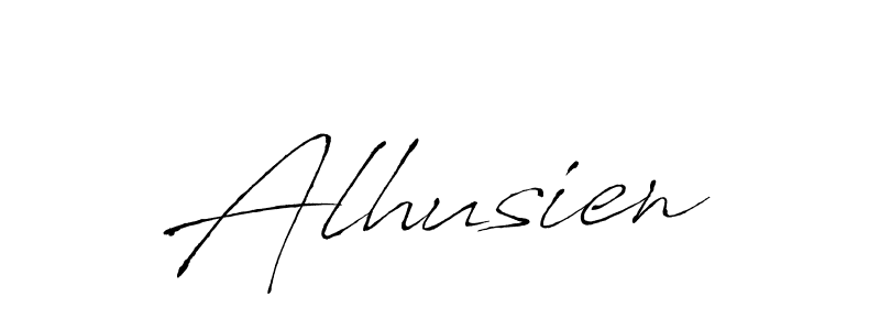 Design your own signature with our free online signature maker. With this signature software, you can create a handwritten (Antro_Vectra) signature for name Alhusien. Alhusien signature style 6 images and pictures png