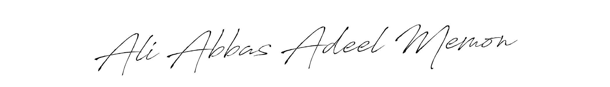 How to make Ali Abbas Adeel Memon name signature. Use Antro_Vectra style for creating short signs online. This is the latest handwritten sign. Ali Abbas Adeel Memon signature style 6 images and pictures png