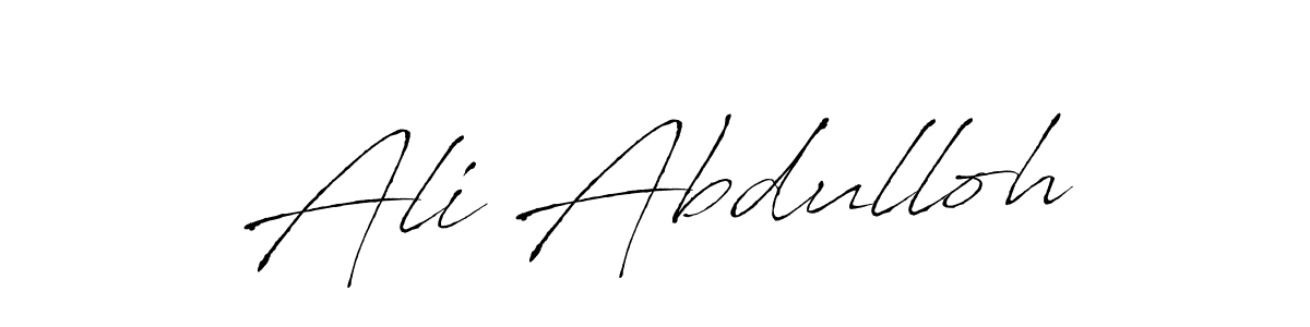 You can use this online signature creator to create a handwritten signature for the name Ali Abdulloh. This is the best online autograph maker. Ali Abdulloh signature style 6 images and pictures png