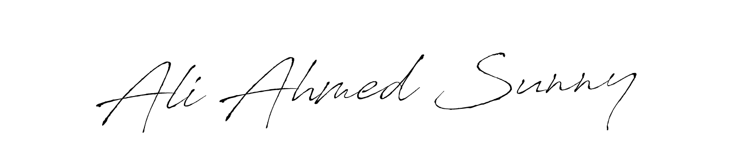 Make a beautiful signature design for name Ali Ahmed Sunny. With this signature (Antro_Vectra) style, you can create a handwritten signature for free. Ali Ahmed Sunny signature style 6 images and pictures png