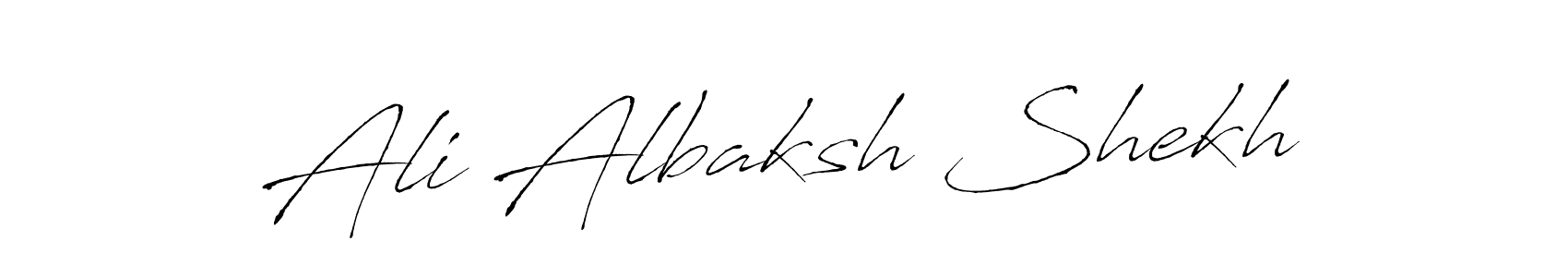 Create a beautiful signature design for name Ali Albaksh Shekh. With this signature (Antro_Vectra) fonts, you can make a handwritten signature for free. Ali Albaksh Shekh signature style 6 images and pictures png