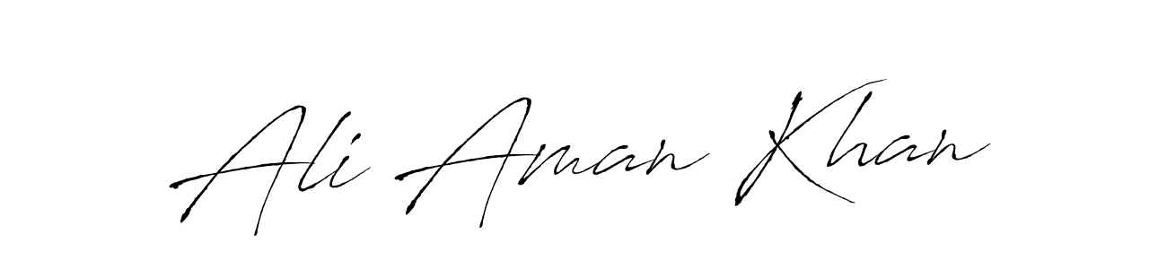 Make a beautiful signature design for name Ali Aman Khan. With this signature (Antro_Vectra) style, you can create a handwritten signature for free. Ali Aman Khan signature style 6 images and pictures png
