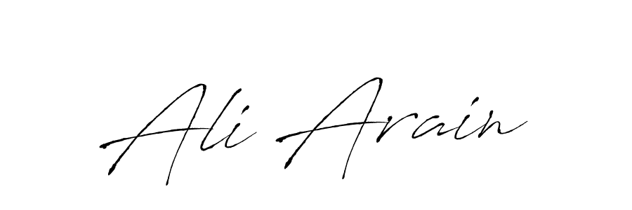 How to make Ali Arain name signature. Use Antro_Vectra style for creating short signs online. This is the latest handwritten sign. Ali Arain signature style 6 images and pictures png