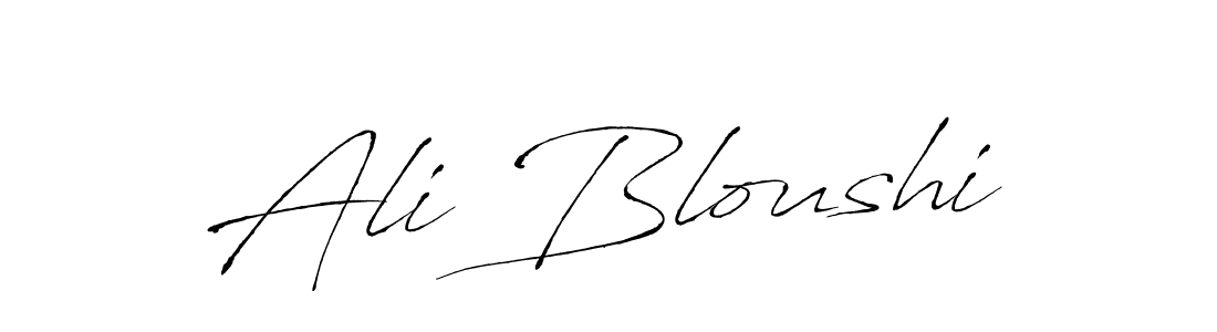 Make a beautiful signature design for name Ali Bloushi. With this signature (Antro_Vectra) style, you can create a handwritten signature for free. Ali Bloushi signature style 6 images and pictures png