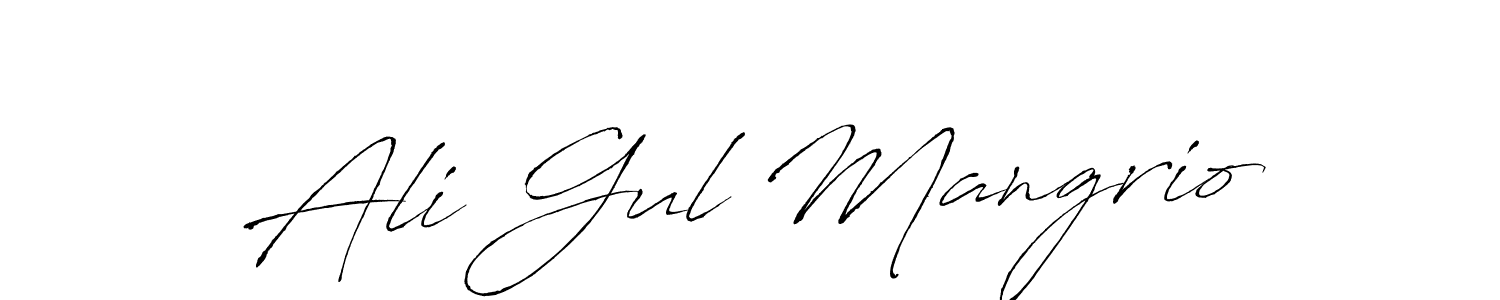 Make a beautiful signature design for name Ali Gul Mangrio. With this signature (Antro_Vectra) style, you can create a handwritten signature for free. Ali Gul Mangrio signature style 6 images and pictures png