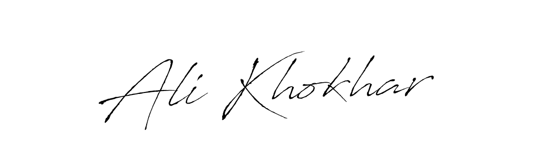 Antro_Vectra is a professional signature style that is perfect for those who want to add a touch of class to their signature. It is also a great choice for those who want to make their signature more unique. Get Ali Khokhar name to fancy signature for free. Ali Khokhar signature style 6 images and pictures png